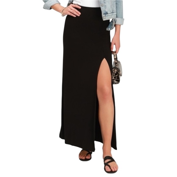 Athleta Dresses & Skirts - ATHLETA Black Maxi Skirt with Side Slit